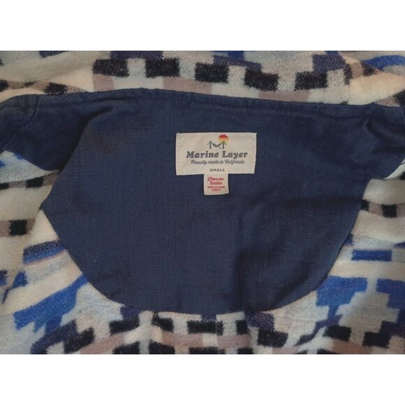Marine Layer Womens Sz Small Navy Jacket Native Flannel Lined Hoodie Made In USA - Picture 3 of 8